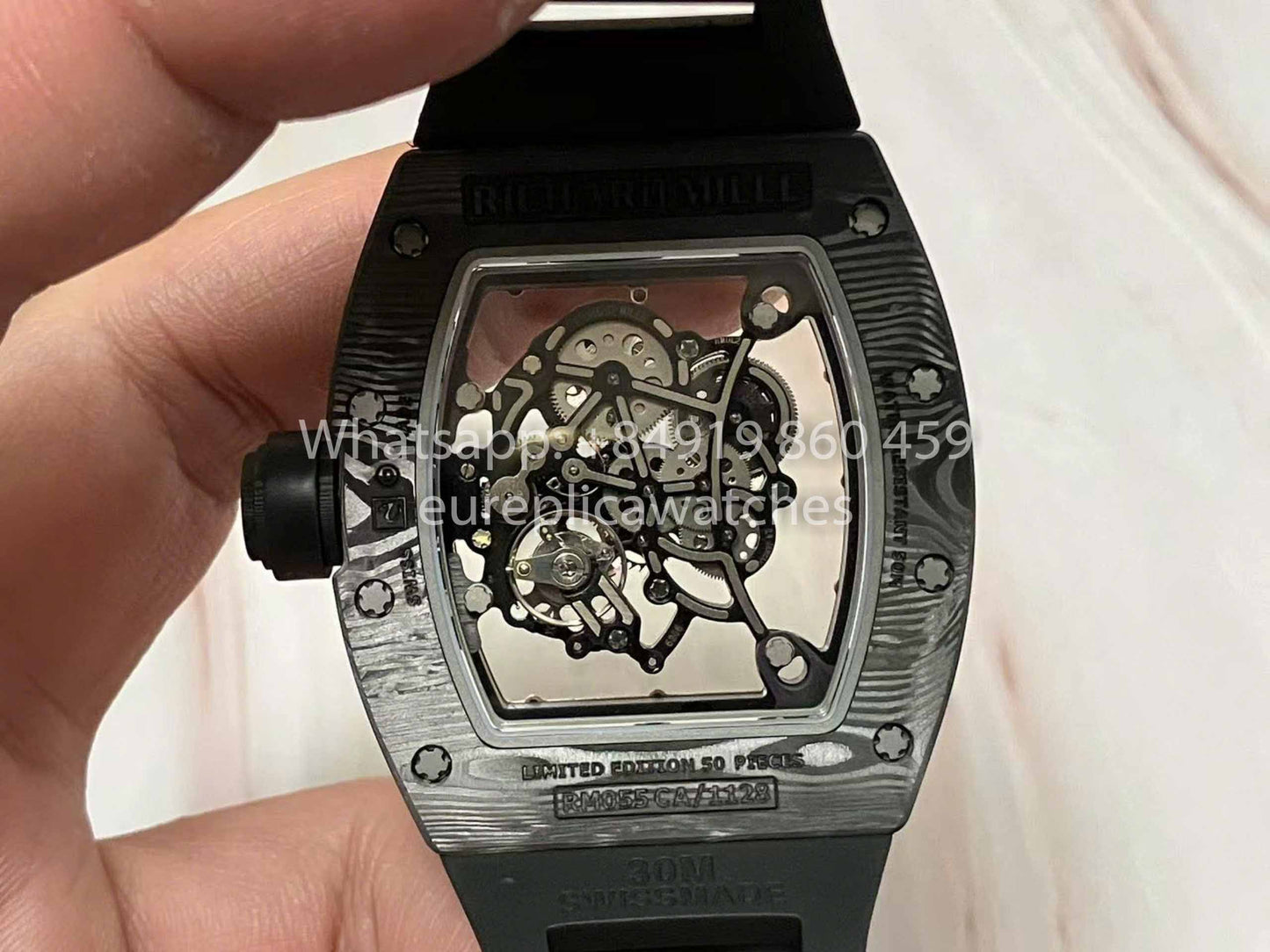 RICHARD MILLE  RM055  Carbon Fiber Case 1:1 Best Edition RM Factory newest 2024 Rose Gold Dial