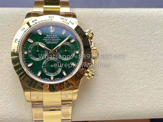 Rolex Yellow Gold Cosmograph Daytona 40 Watch Green Arabic Dial 116508  VS Factory 1:1 Super Clone