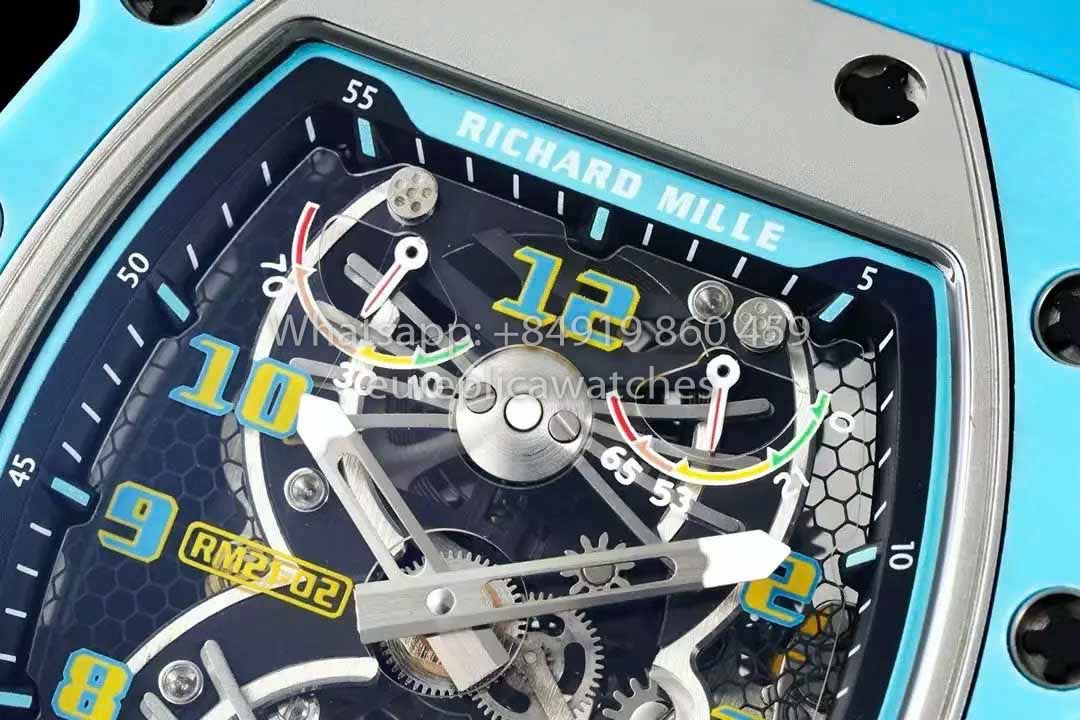 Richard Mille RM21-01  Blue Tiffany Tourbillon Watch 1:1 best Clone RM Factory