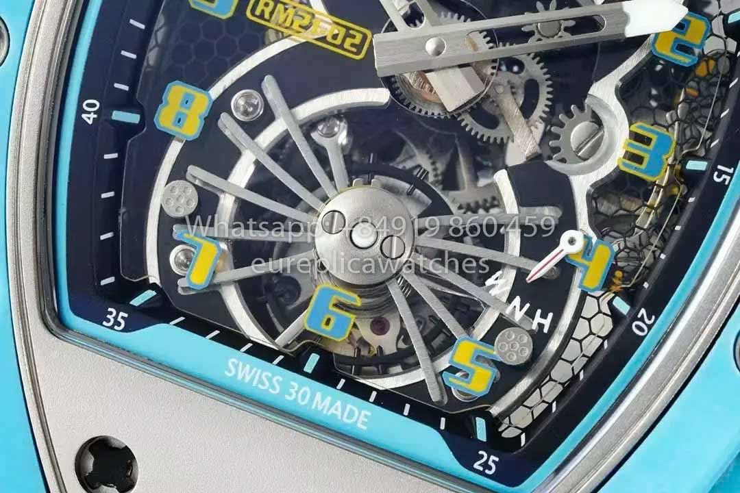 Richard Mille RM21-01  Blue Tiffany Tourbillon Watch 1:1 best Clone RM Factory