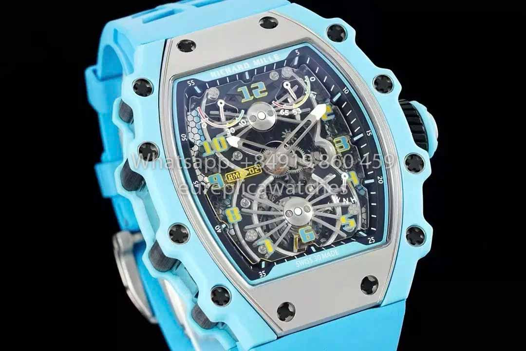 Richard Mille RM21-01  Blue Tiffany Tourbillon Watch 1:1 best Clone RM Factory