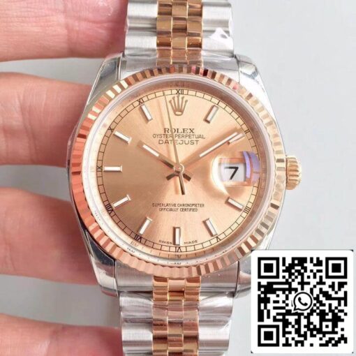 Rolex Datejust 36mm 116234 AR Factory Mechanical Watches 1:1 Best Edition Swiss ETA3135 Rose Gold Dial