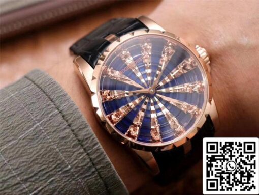 Roger Dubuis Excalibur RDDBEX0684 1:1 Best Edition ZZ Factory Rose Gold Blue Dial Swiss ETA9015 - 이미지 2