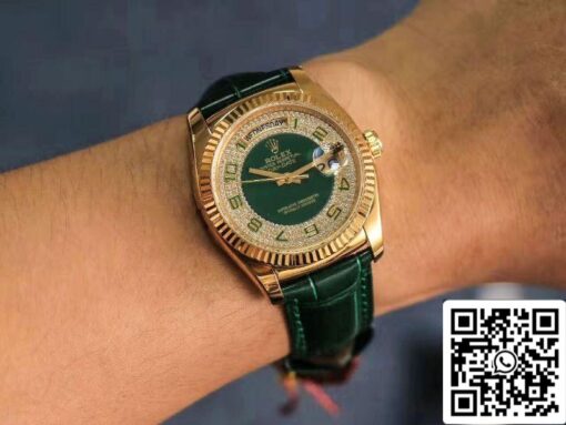 Rolex Day-Date 118138 1:1 Best Edition green dial with diamonds Swiss ETA2836 - Imagen 2