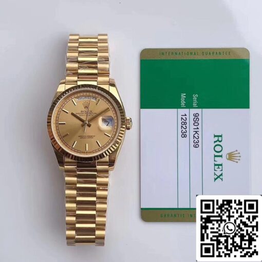 Rolex Day Date M128238-0045 1:1 Best Edition EW Factory Champagne Dial Swiss ETA3255 - Image 2