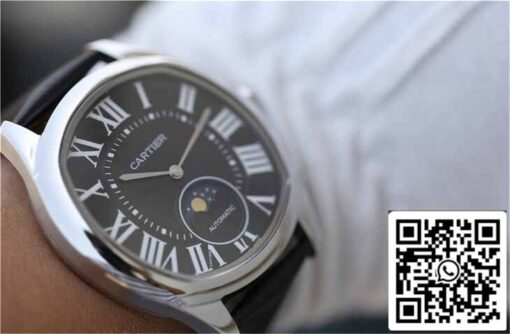 Drive De Cartier Moonphase WGNM0009 1:1 Best Edition Stainless Steel Black Dial - Image 3