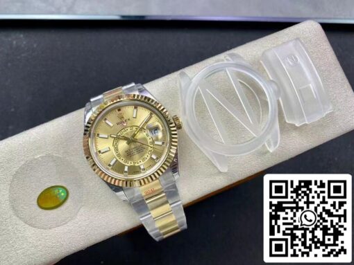 Rolex Sky Dweller M326933-0001 V2 Best 1:1 Edition Noob Factory Champagne Dial - immagine 9