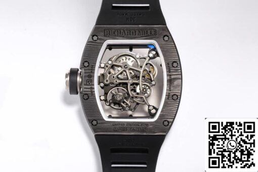 Richard Mille RM055 NTPT 1:1 Best Edition BBR Factory Black Rubber Strap - Image 9