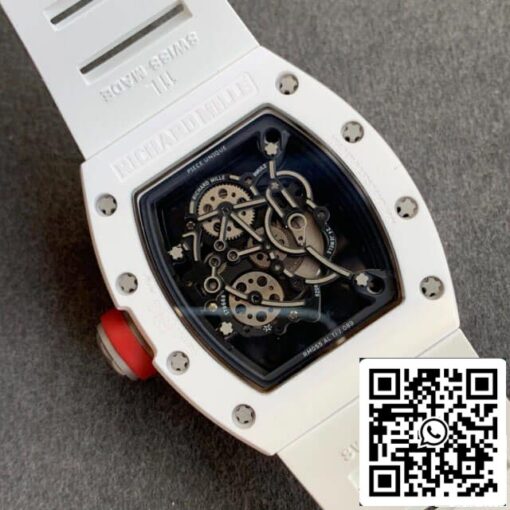 Richard Mille RM055 1:1 Best Edition KV Factory V2 Ceramic Rubber Strap - immagine 8