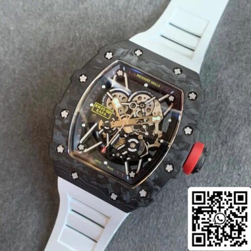 Richard Mille RM35-02 1:1 Best Edition KV Factory V3 Carbon Fiber White Strap - immagine 2