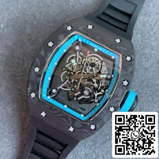 Richard Mille RM055 1:1 Best Edition KV Factory V2 Carbon Fiber Skeleton Dial - immagine 9