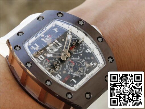 Richard Mille RM011 1:1 Best Edition KV Factory Ceramic White Strap - immagine 3