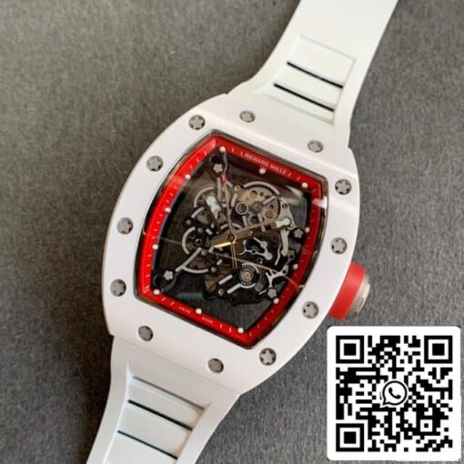 Richard Mille RM055 1:1 Best Edition KV Factory V2 Ceramic Rubber Strap - immagine 9