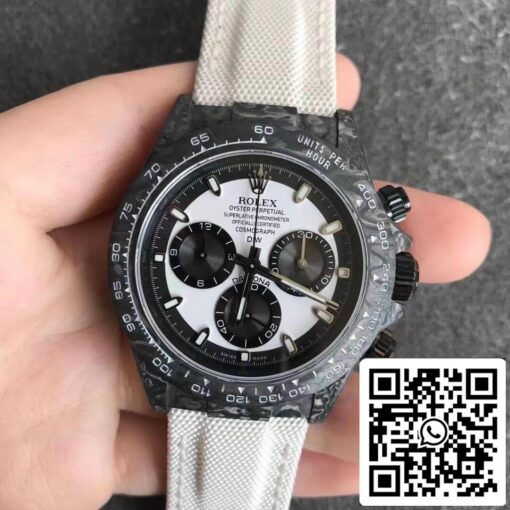 Rolex Daytona Cosmograph Carbon Fiber Diw Customized Version 1:1 Best Edition Noob Factory White Dial