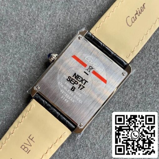 Cartier Tank 1:1 Best Edition K11 Factory Black Leather Strap - Imagen 3