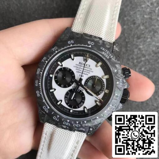 Rolex Daytona Cosmograph Carbon Fiber Diw Customized Version 1:1 Best Edition Noob Factory White Dial - Image 7