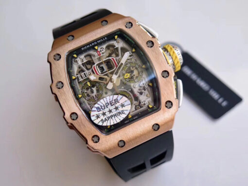 Richard Mille RM11-03 Rose gold 1:1 Best Edition KV KU+ Factory Black Strap - 이미지 9