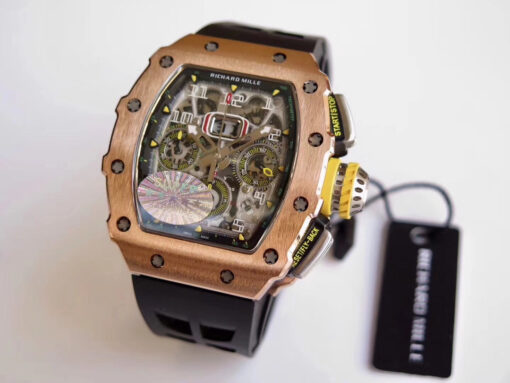 Richard Mille RM11-03 Rose gold 1:1 Best Edition KV KU+ Factory Black Strap - 이미지 8