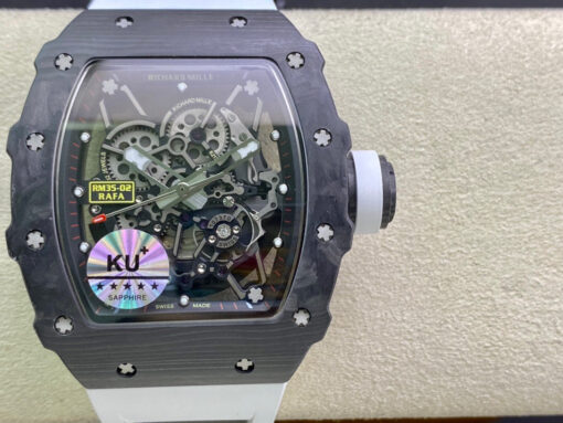 Richard Mille RM035-02 1:1 Best Edition KU Factory Carbon Fiber White Strap - Image 9