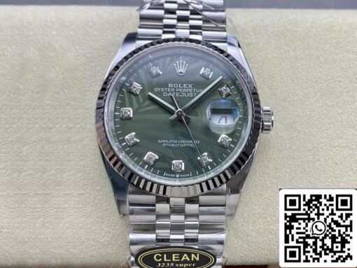 Rolex Datejust M126234-0055 36MM 1:1 Best Edition Clean Factory Green Dial - immagine 8