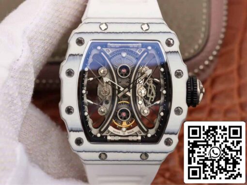 Richard Mille RM53-01 1:1 Best Edition KV Factory White TPT Carbon Fiber