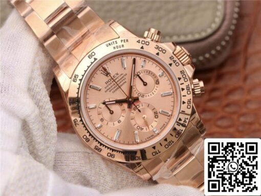 Rolex Daytona Cosmograph 116508 JH Factory 1:1 Best Edition Swiss ETA4130 Rose Gold Dial - Image 9