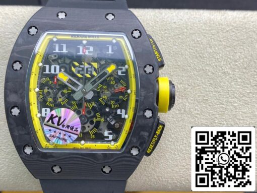 Richard Mille RM-011 1:1 Best Edition KV Factory Yellow Strap - immagine 8