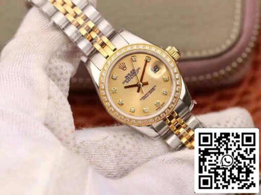 Rolex Lady Datejust 28MM 1:1 Best Edition Swiss NH05 Movement Plating 18K Gold Dial — изображение 2