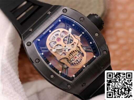 Richard Mille RM052-01 1:1 Best Edition ZF Factory Rose Gold Skull Dial Swiss Movement - Imagen 9