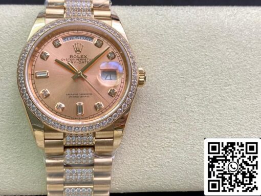 Rolex Day Date M128345RBR-0020 1:1 Best Edition EW Factory Rose Gold Dial