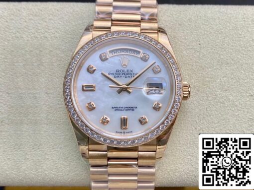 Rolex Day Date 128238 1:1 Best Edition EW Factory V2 Diamond-set Bezel