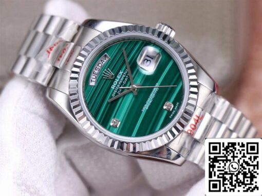 Rolex Day Date President 18038 1:1 Best Edition Malachite Green Diamond Dial Swiss Movement - Imagen 9