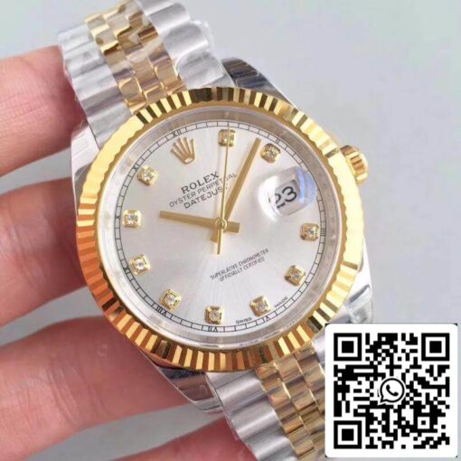 Rolex Datejust 41 126333 Silver Dial 1:1 Best Edition Swiss ETA3255 Stainless Steel 410L and 18K Yellow Gold Bracelet - Image 2