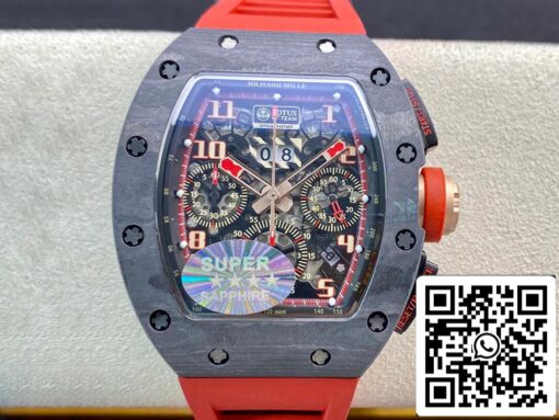 Richard Mille RM011 1:1 Best Edition KV Factory V3 Red Rubber Strap - immagine 8