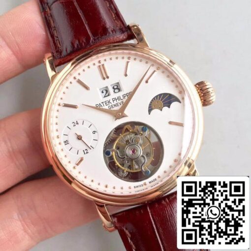 Patek Philippe Tourbillon Moonphase 24H Power Reserve 1:1 Best Edition Swiss Tourbillon White Dial - Imagen 2