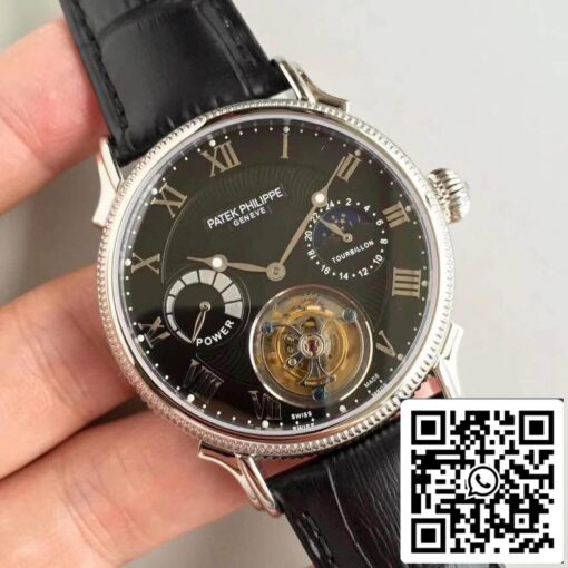 Patek Philippe Tourbillon Moonphase 1:1 Best Edition Swiss Tourbillon Black Dial - Imagen 2