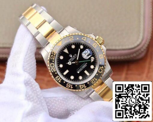 Rolex GMT Master II 116713 LN 40mm EW Factory 1:1 Best Edition Swiss ETA2836 Stainless Steel Two Tone Bracelet - Image 16