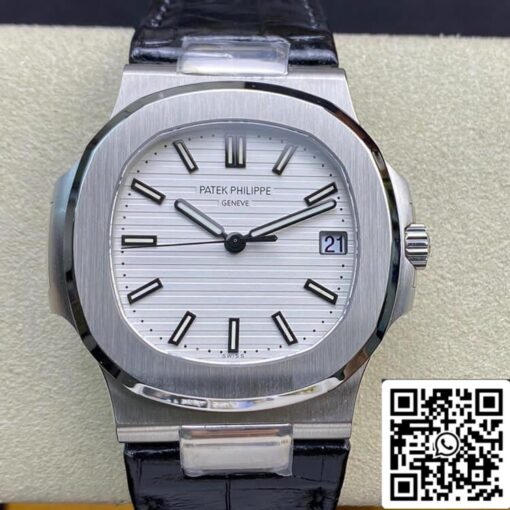 Patek Philippe Nautilus 5711 1:1 Best Edition 3K Factory White Dial Cowhide Strap