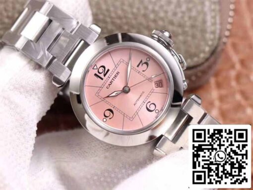 Cartier Pasha W31075M7 1:1 Best Edition V9 Factory Pink Dial Swiss Cal.049 - 이미지 9