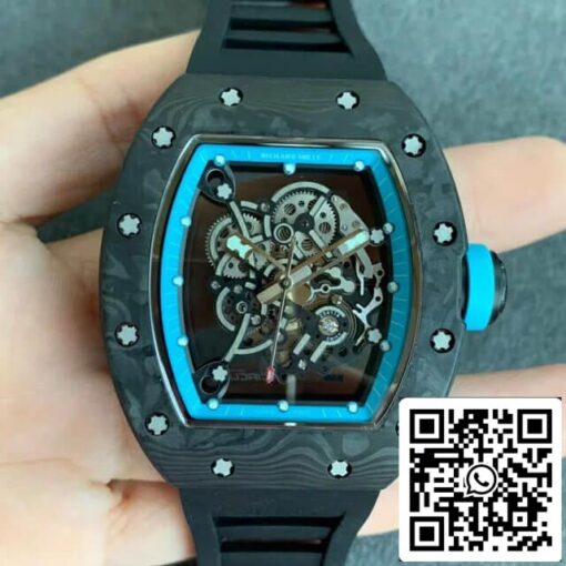 Richard Mille RM055 1:1 Best Edition KV Factory V2 Carbon Fiber Skeleton Dial