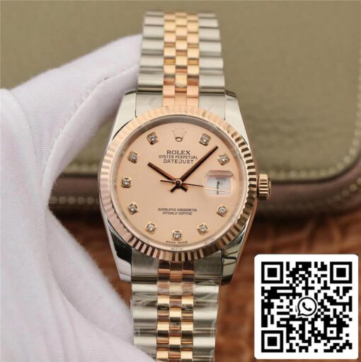 Rolex Datejust 116231 36MM 1:1 Best Edition GM Factory Diamond-set Pink Dial