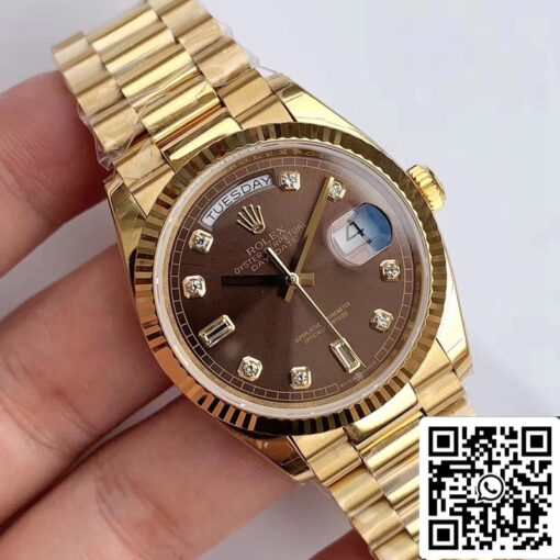 Rolex Day Date M128238-0022 1:1 Best Edition EW Factory Brown Dial Swiss ETA3255 - Imagen 10