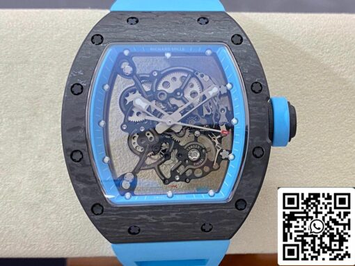 Richard Mille RM-055 1:1 Best Edition BBR Factory Blue Strap