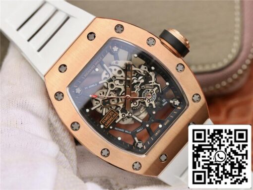 Richard Mille RM035 Americas KV Factory 1:1 Best Edition Rose Gold White Strap - immagine 9