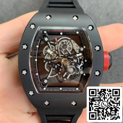 Richard Mille RM055 1:1 Best Edition KV Factory V2 Ceramic Black Strap - immagine 10