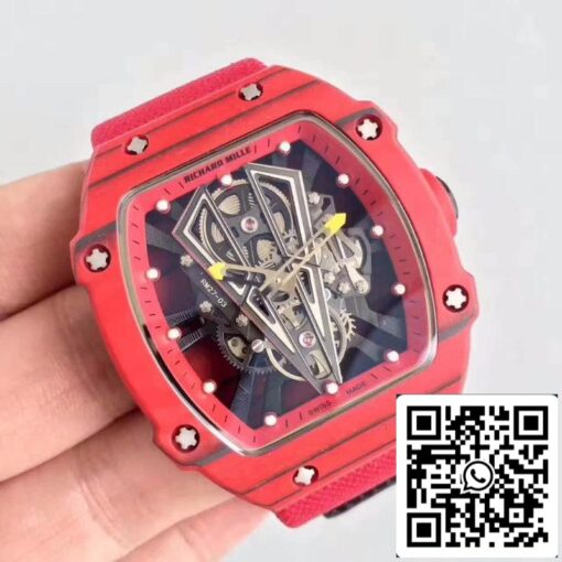 Richard Mille RM27-03 KV Factory 1:1 Best Edition Swiss ETA9015 Red Forged Carbon - immagine 8