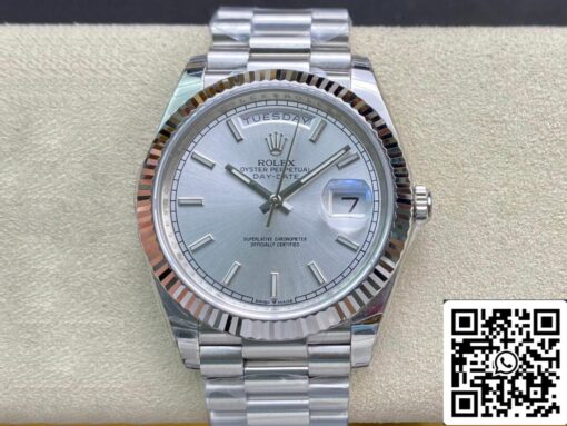 Rolex Day Date 40MM 1:1 Best Edition EW Factory Silver Dial