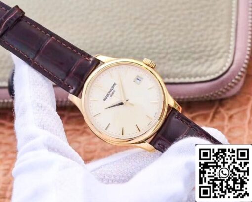 Patek Philippe Calatrava 5227J-001 ZF Factory 1:1 Best Edition 18K Yellow Gold Case Swiss Cal.324 SC - Image 8