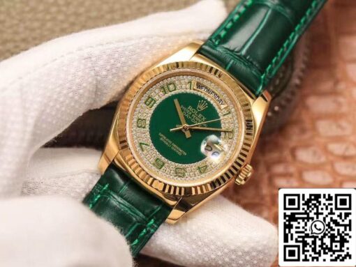 Rolex Day-Date 118138 1:1 Best Edition green dial with diamonds Swiss ETA2836 - Imagen 10