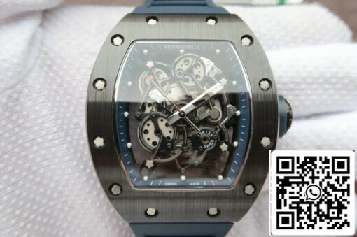 Richard Mille RM055 1:1 Best Edition KV Factory Dark Blue Strap